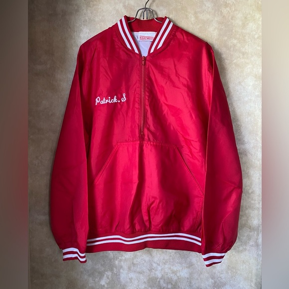 Hartwell Other - Vintage Hartwell 90s Red Windbreaker Jacket with White Stripes “REDS” Sports Med